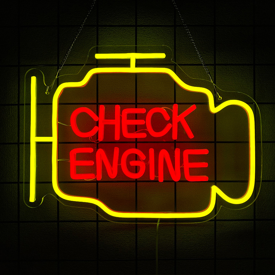 Check Engine Neon Sign For Wal - Garage Lighting Decor reseña y precio