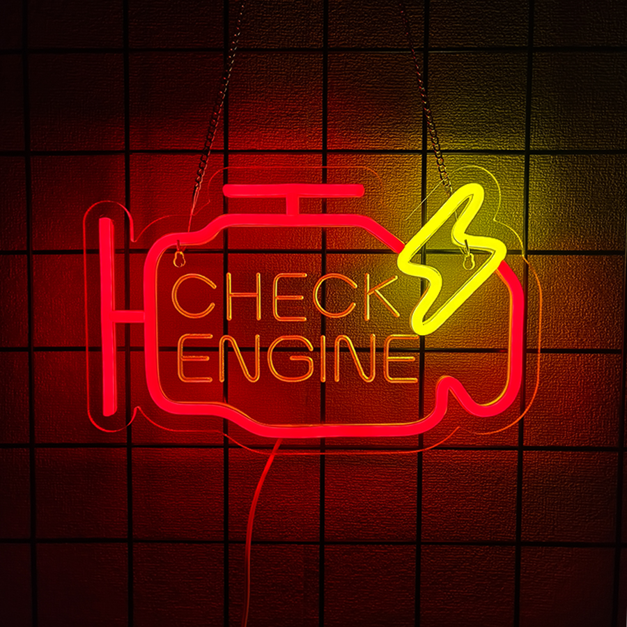 Check Engine Neon Sign For Wal - Garage Lighting Decor reseña y precio