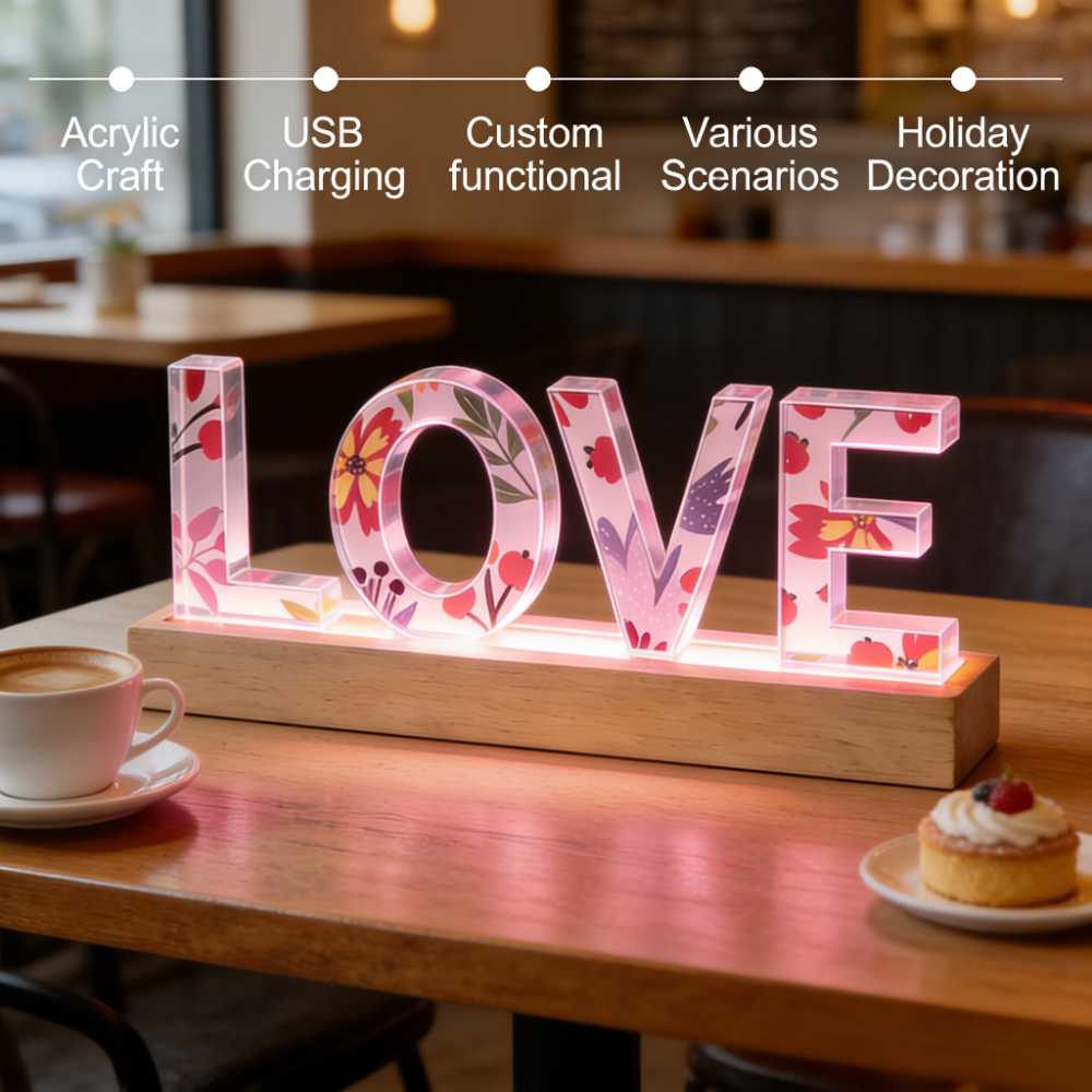 1pc Custom Name Acrylic LED Na - Lighting Decor Wedding reseña y precio