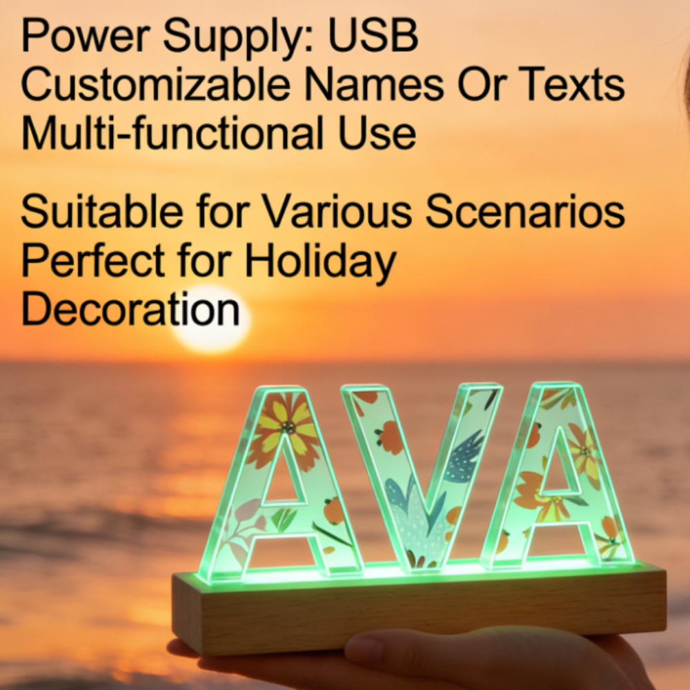 1pc Custom Name Acrylic LED Na - Lighting Decor Wedding reseña y precio