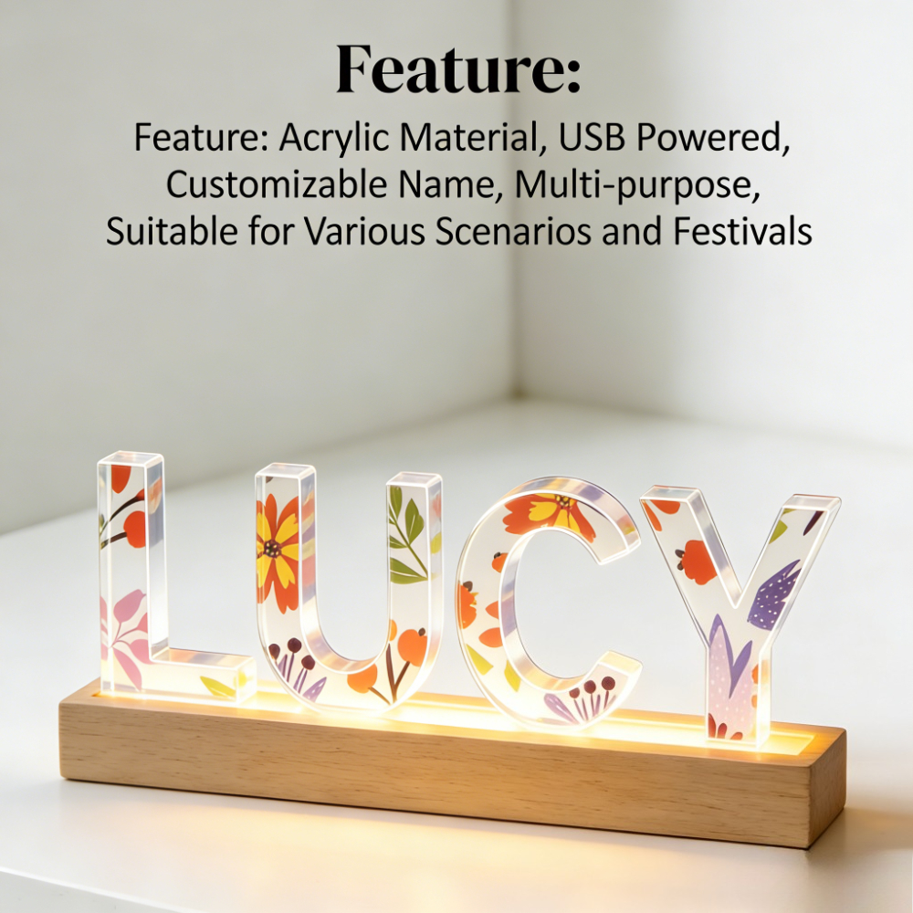 1pc Custom Name Acrylic LED Na - Lighting Decor Wedding reseña y precio