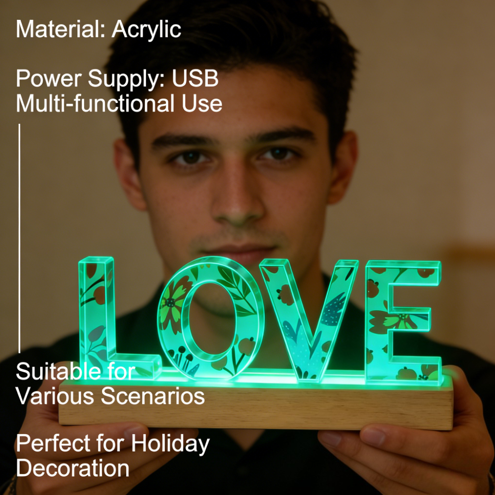 1pc Custom Name Acrylic LED Na - Lighting Decor Wedding reseña y precio