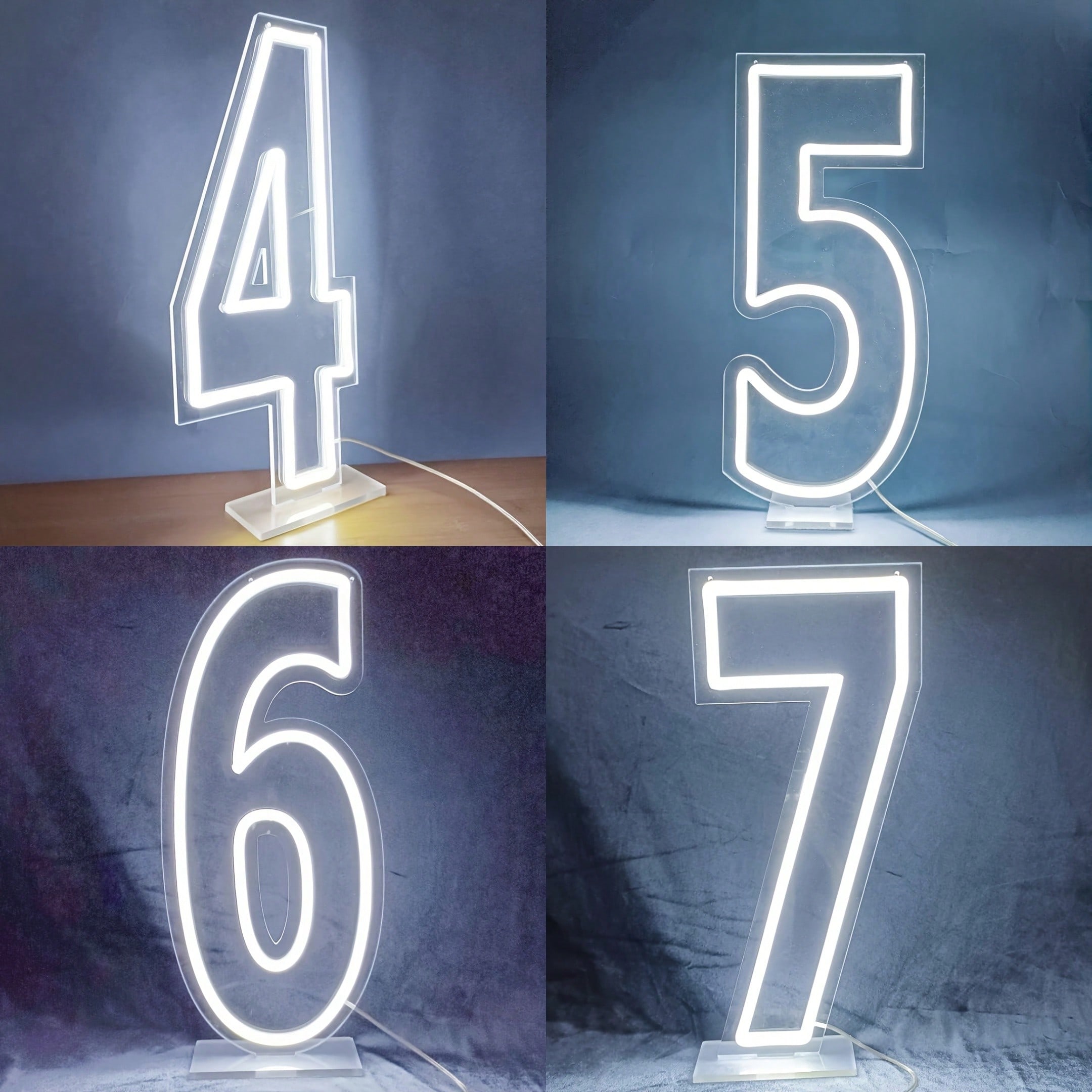 White 0-9 Single Digit LED Num - Lighting Decor Wedding reseña y precio