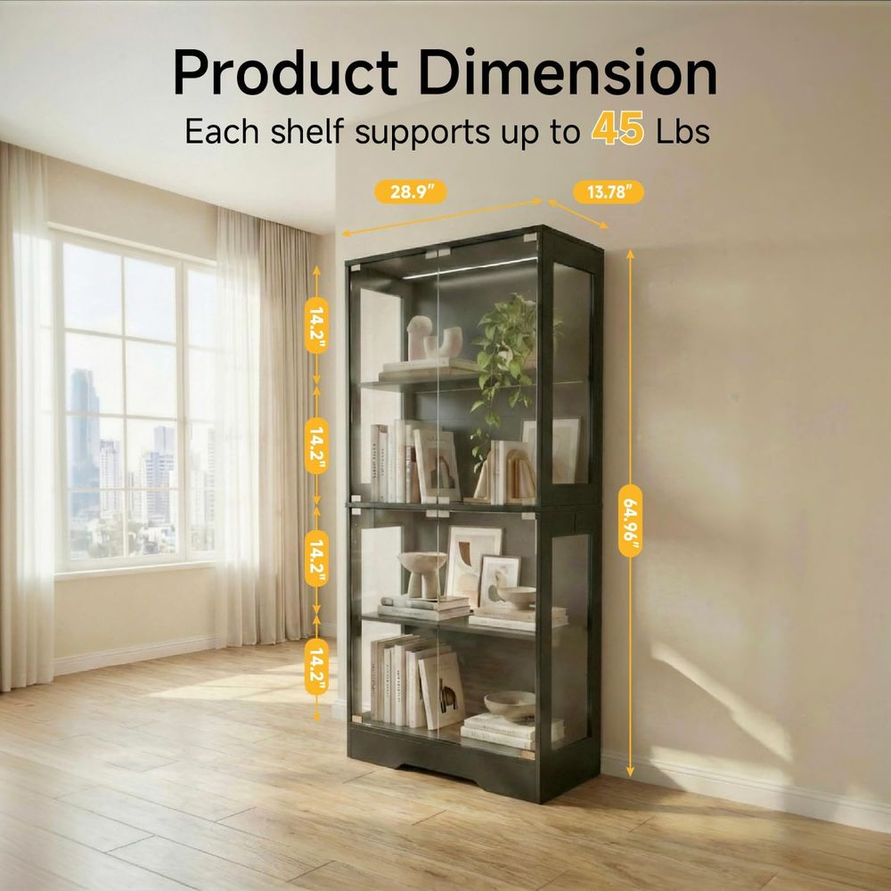 5.5ft Tall 2-Door Glass Displa - Lighting & Home Decor Studio reseña y precio