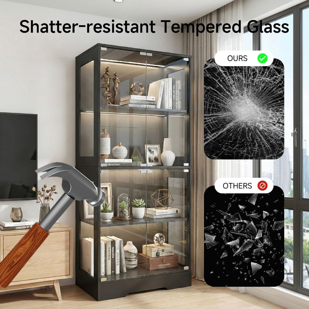 5.5ft Tall 2-Door Glass Displa - Lighting & Home Decor Studio reseña y precio