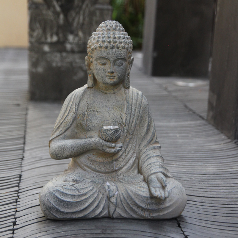 Resin Solar Buddha Statue Scul - Japanese Lighting Decor reseña y precio