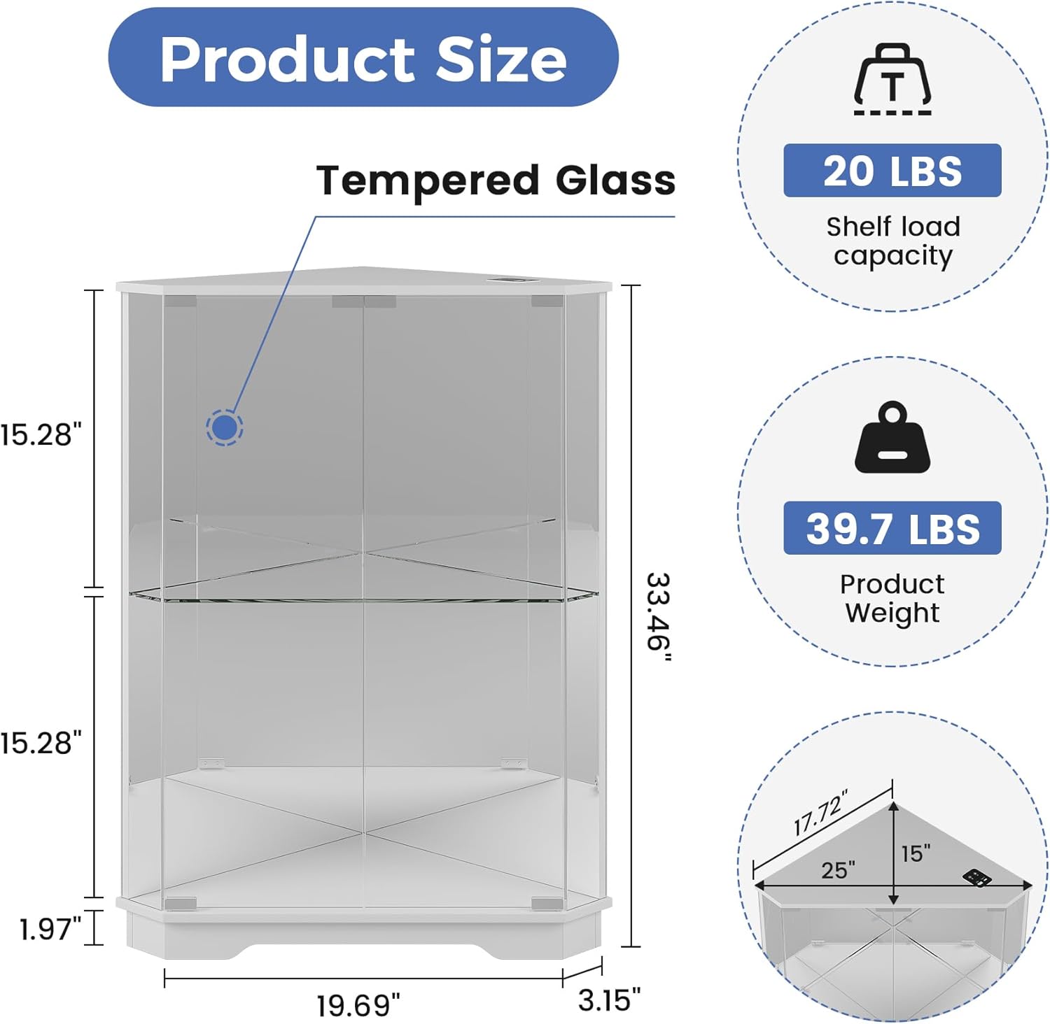 Corner Display Cabinet Set of  - Lighting & Home Decor Studio reseña y precio