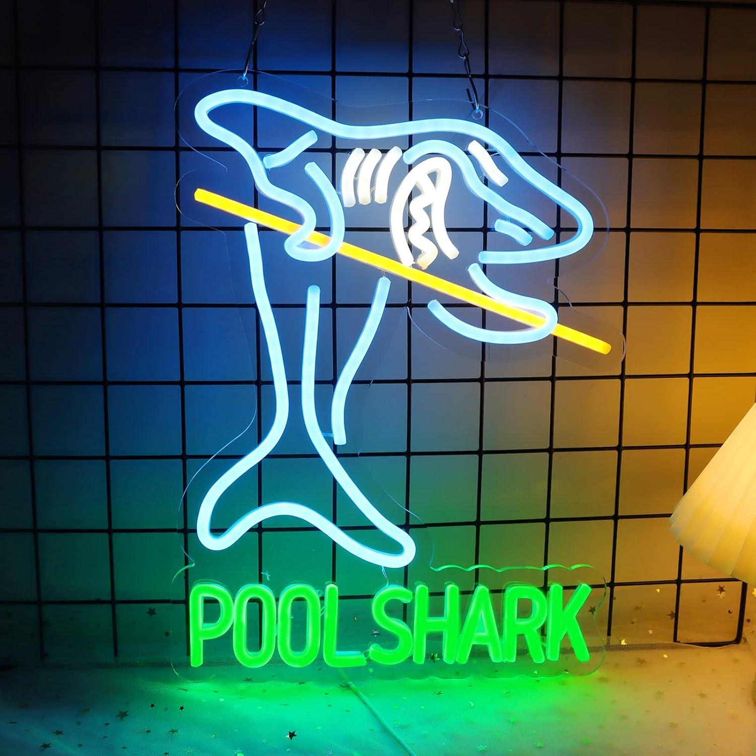 Pool Shark Billiards Neon Sign - Garage Lighting Decor reseña y precio