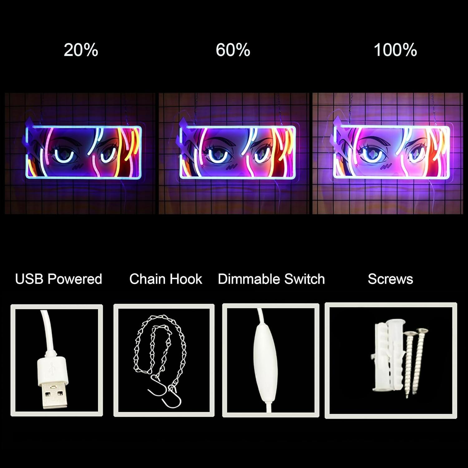 Passionate Eyes Neon Sign USB  - Garage Lighting Decor reseña y precio