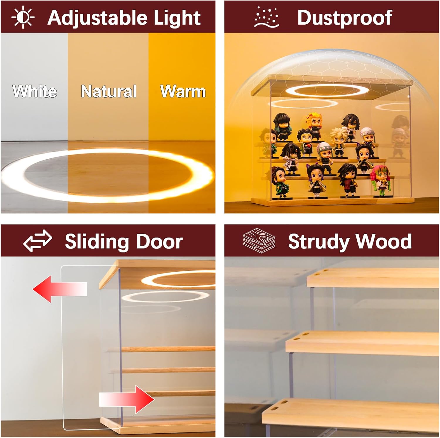 Acrylic Display Case with Adju - Lighting & Home Decor Studio reseña y precio