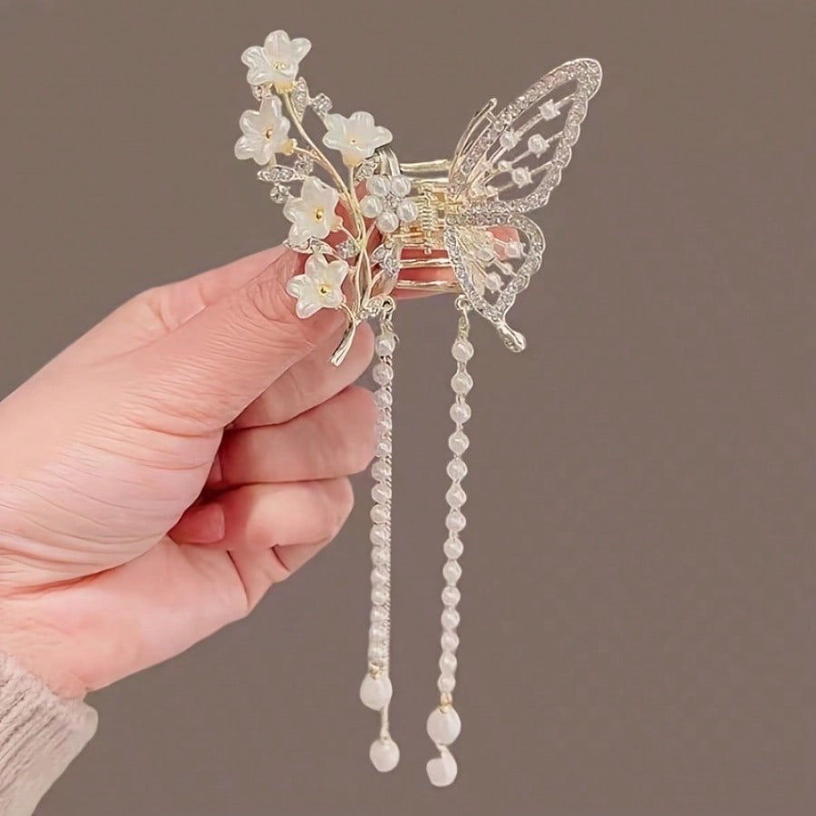 Elegant Rose Butterfly Hairpin - Japanese Lighting Decor reseña y precio