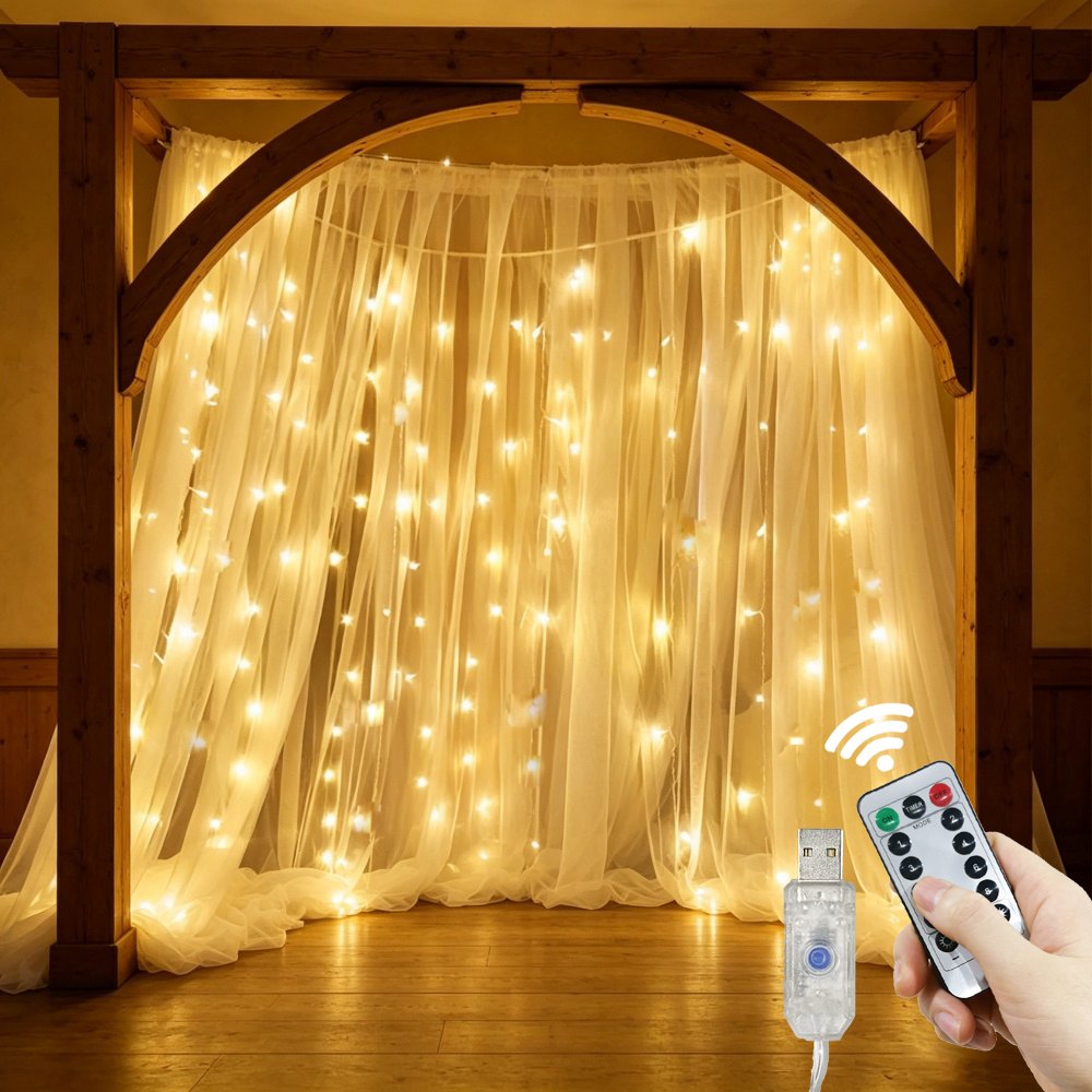 USB Curtain Lighting String Ho - Fairy Light Curtain reseña y precio
