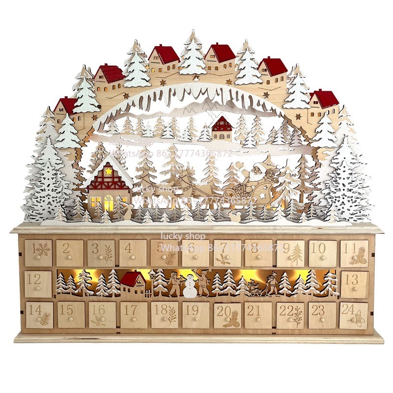Christmas Wooden Forest Sleigh - Lighting Decor Woodbridge reseña y precio