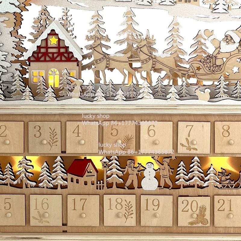 Christmas Wooden Forest Sleigh - Lighting Decor Woodbridge reseña y precio
