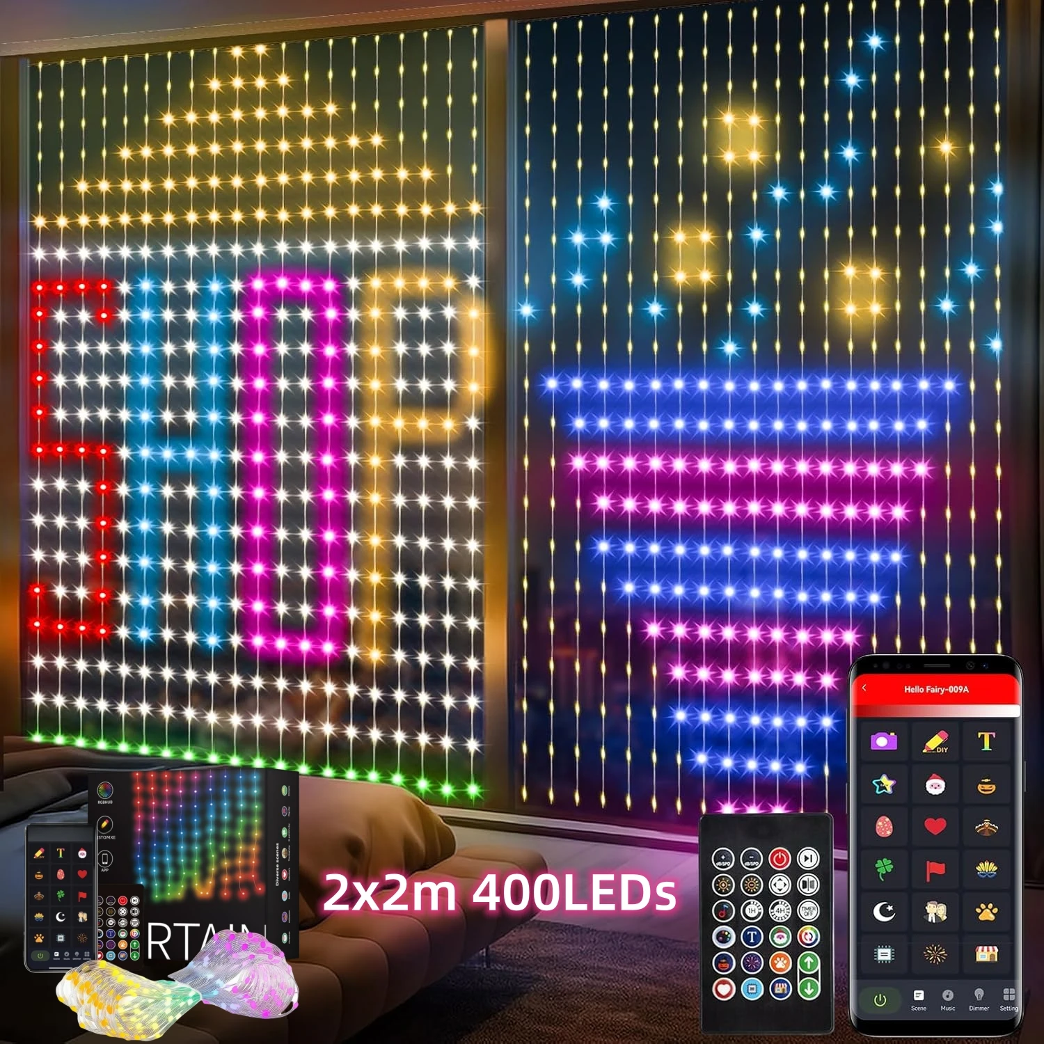 USB Smart APP Animated Curtain - Fairy Light Curtain reseña y precio