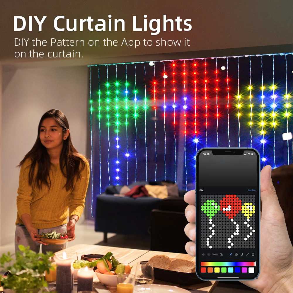 USB Smart APP Animated Curtain - Fairy Light Curtain reseña y precio