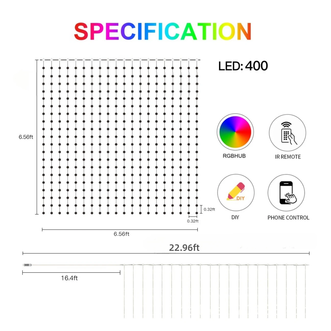 USB Smart APP Animated Curtain - Fairy Light Curtain reseña y precio