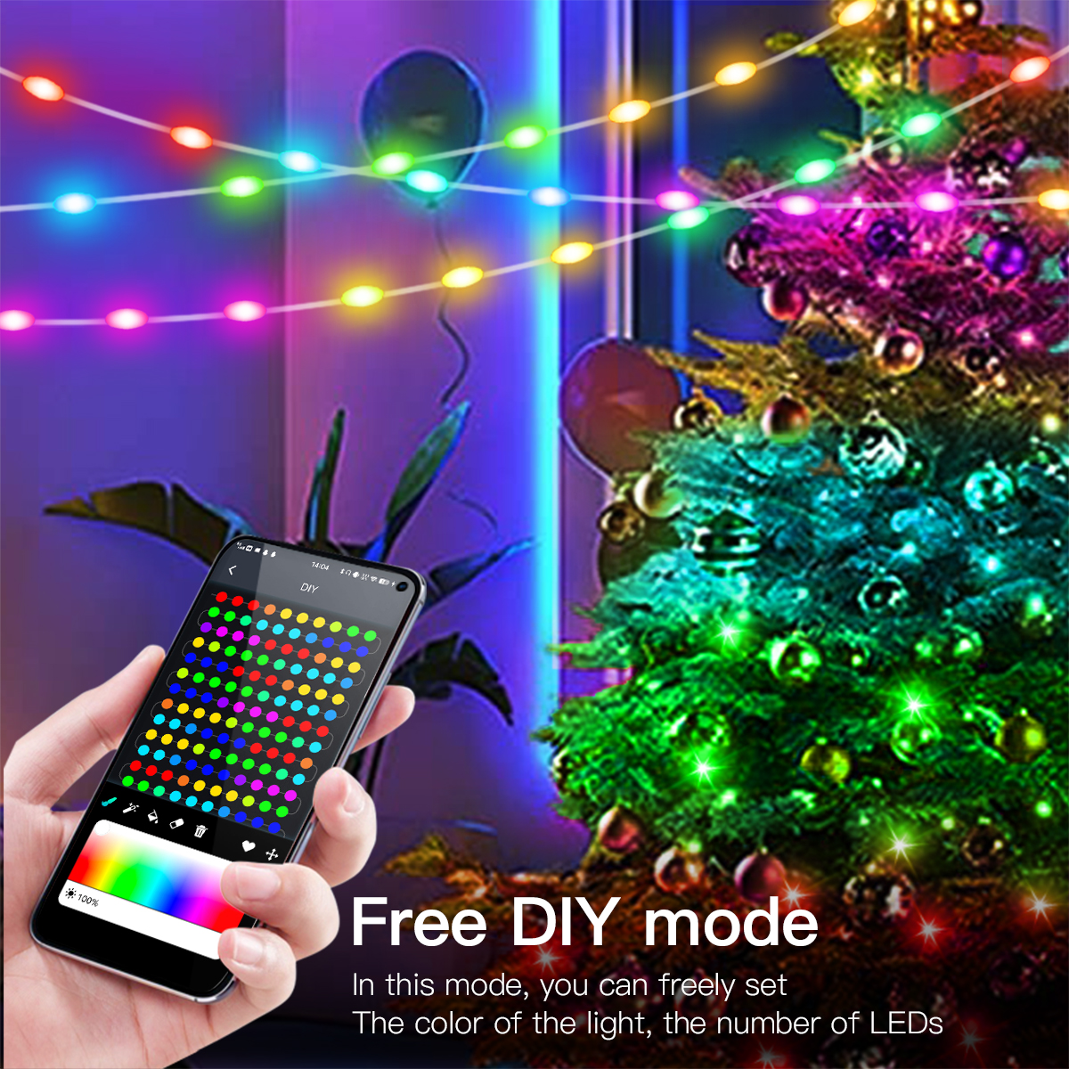 WS2812B RGBIC LED String 20m 1 - Fairy Light Curtain reseña y precio