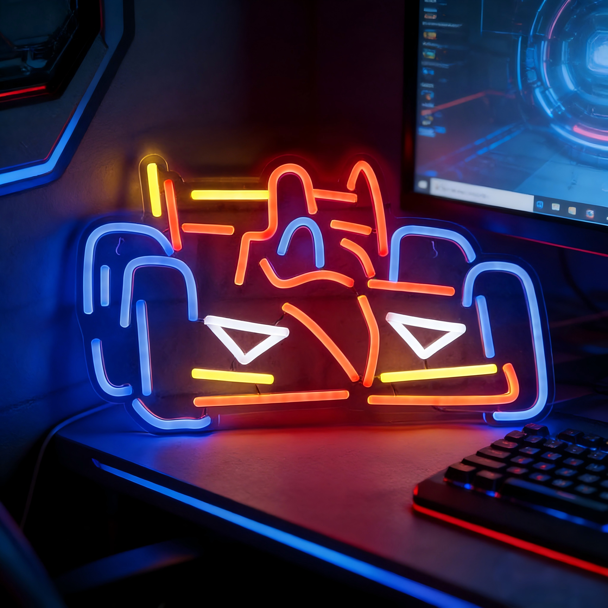 Formula Cars Neon Signs Go Kar - Decor Kart Lighting reseña y precio