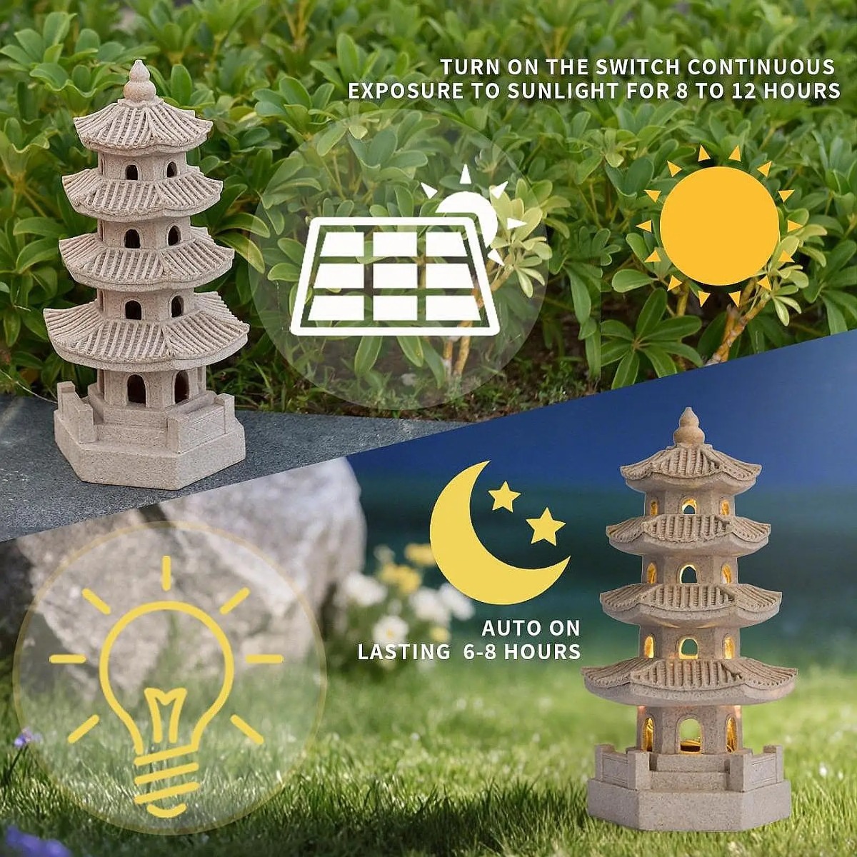 Solar Garden Lights Outdoor La - Japanese Lighting Decor reseña y precio