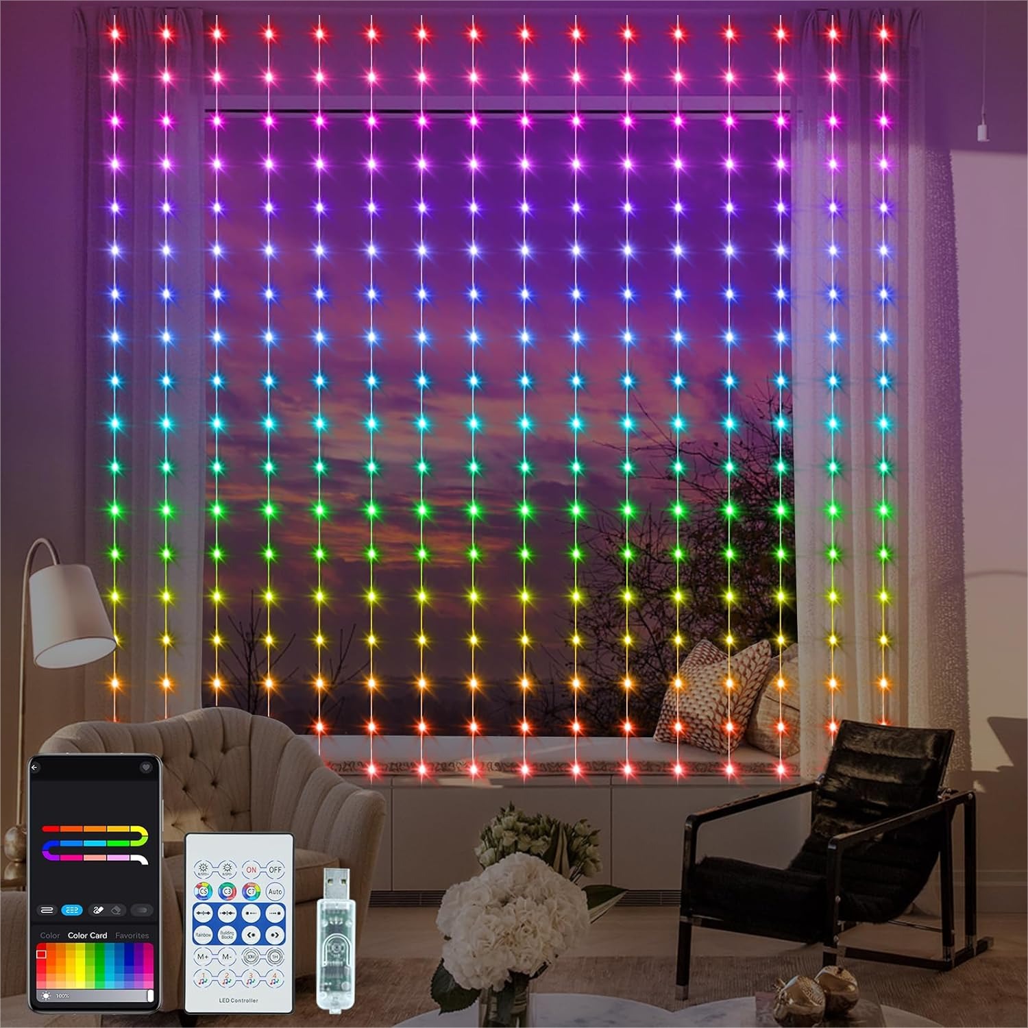 Smart Curtain Lights RGB 5050  - Fairy Light Curtain reseña y precio
