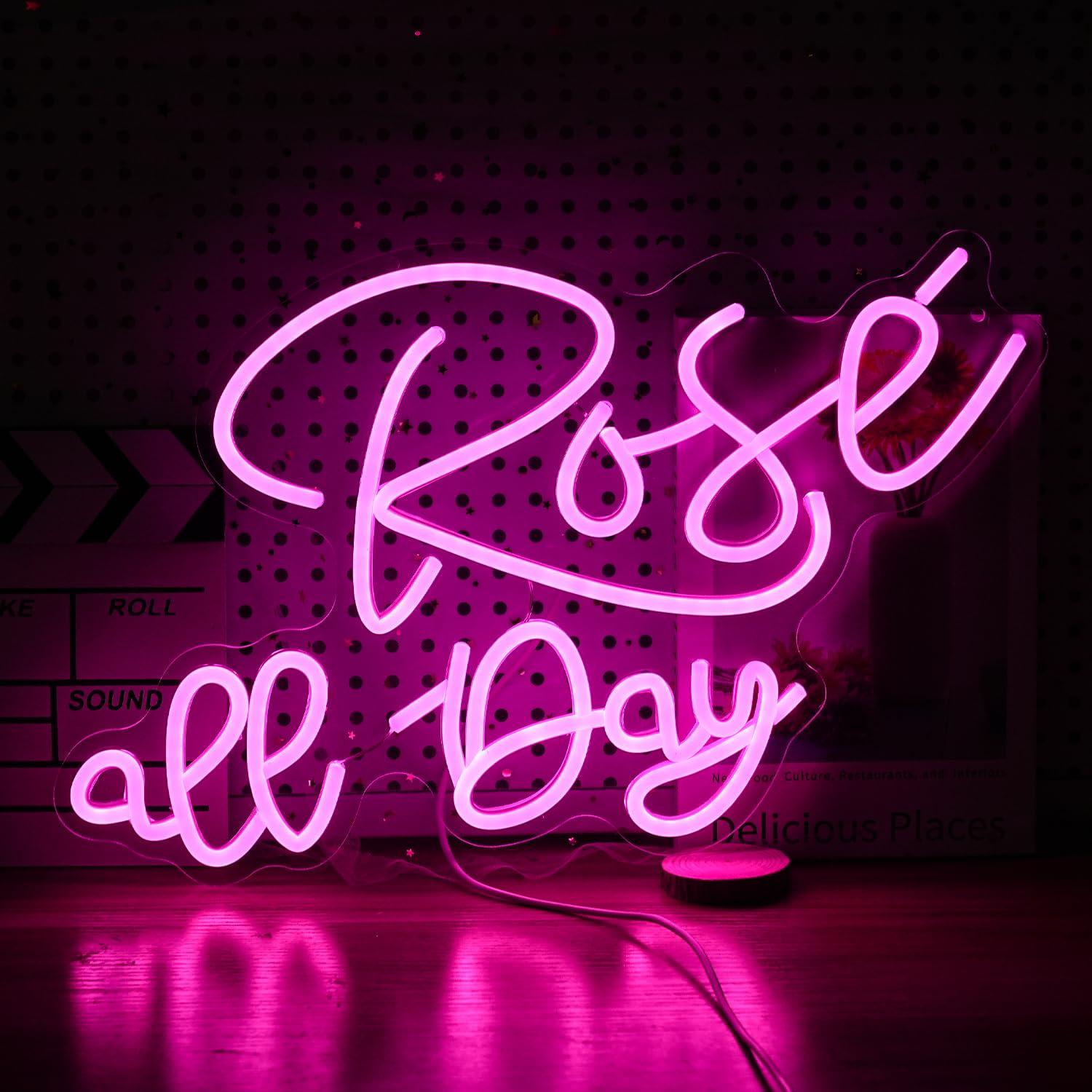 Rose All Day Neon Sign Dimmabl - Lighting Decor Wedding reseña y precio