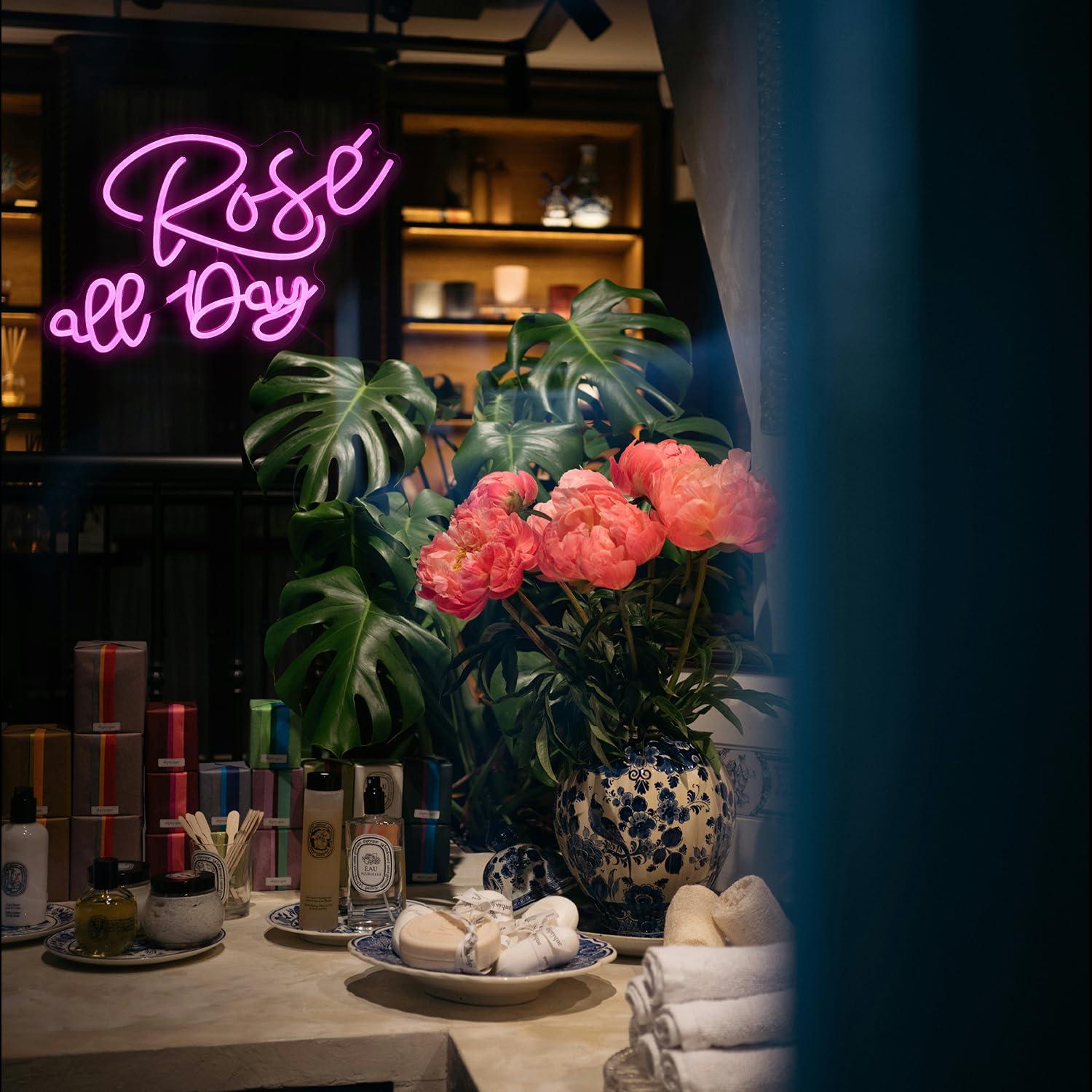 Rose All Day Neon Sign Dimmabl - Lighting Decor Wedding reseña y precio