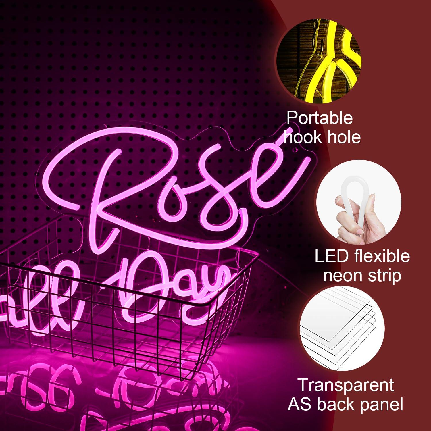 Rose All Day Neon Sign Dimmabl - Lighting Decor Wedding reseña y precio