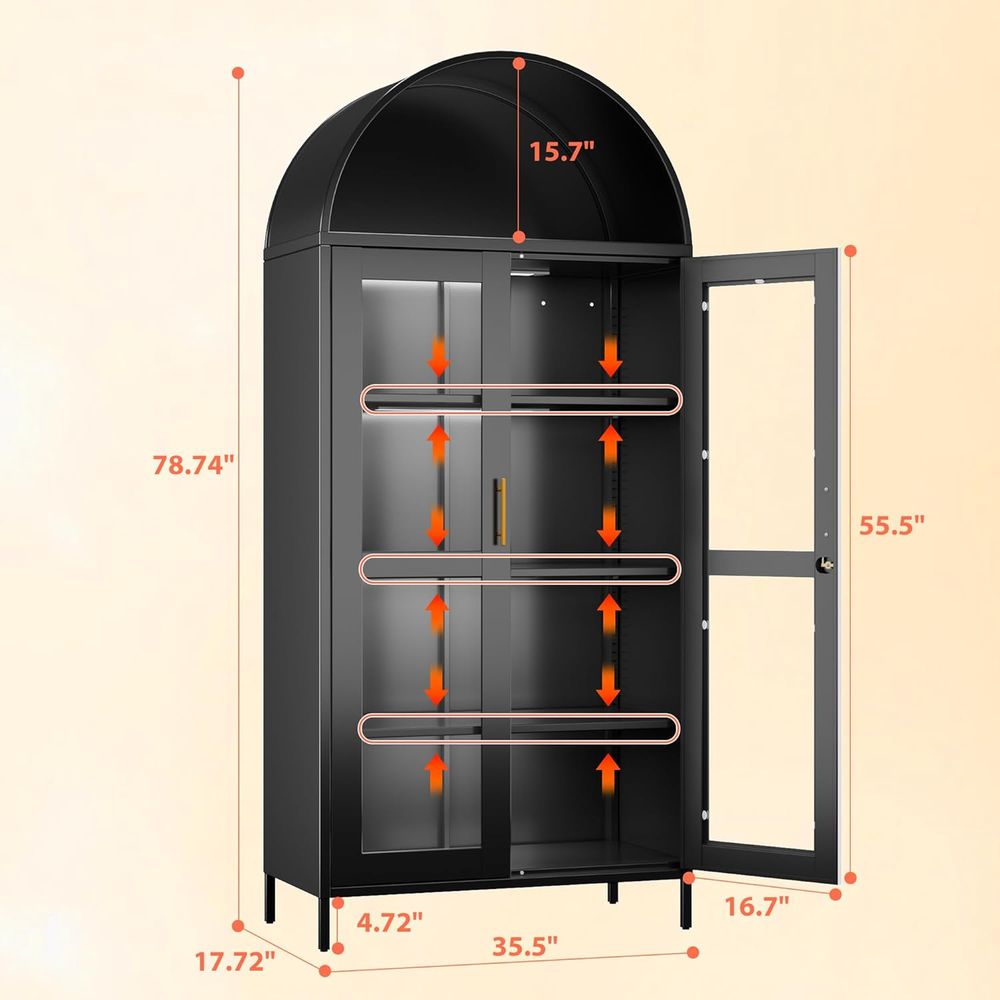 78.74 Tall Metal Arched Cabine - Lighting & Home Decor Studio reseña y precio