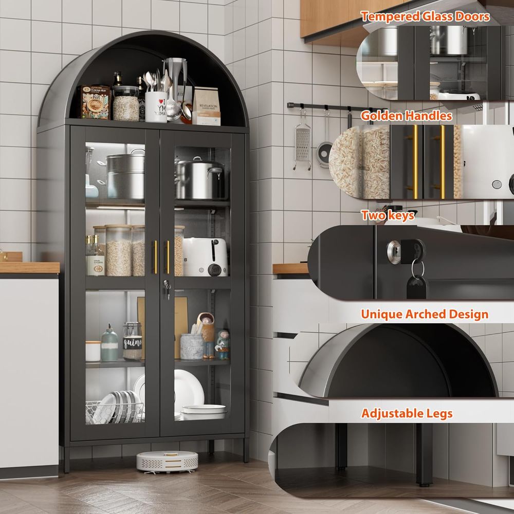 78.74 Tall Metal Arched Cabine - Lighting & Home Decor Studio reseña y precio