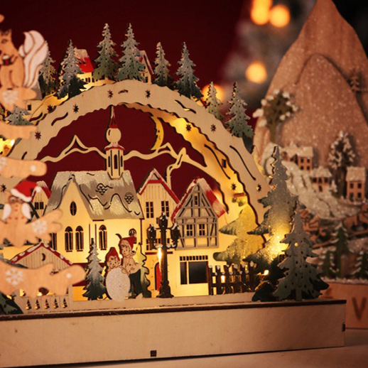 Wooden Christmas LED Bridge La - Lighting Decor Woodbridge reseña y precio