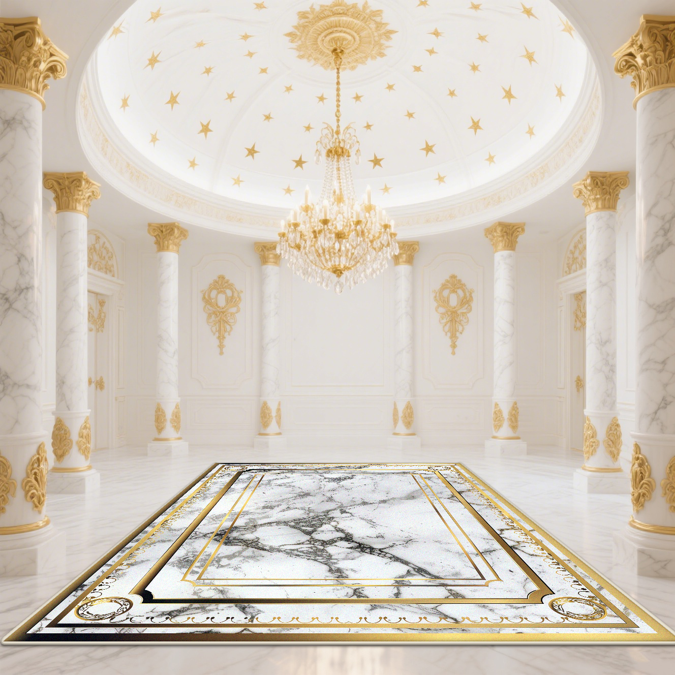 Modern White Gold Marble Patte - Garage Lighting Decor reseña y precio