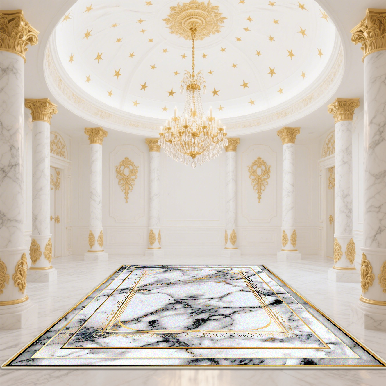 Modern White Gold Marble Patte - Garage Lighting Decor reseña y precio