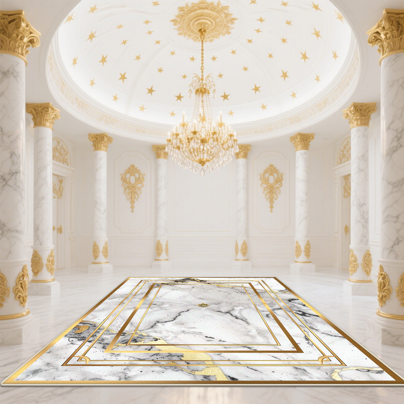 Modern White Gold Marble Patte - Garage Lighting Decor reseña y precio