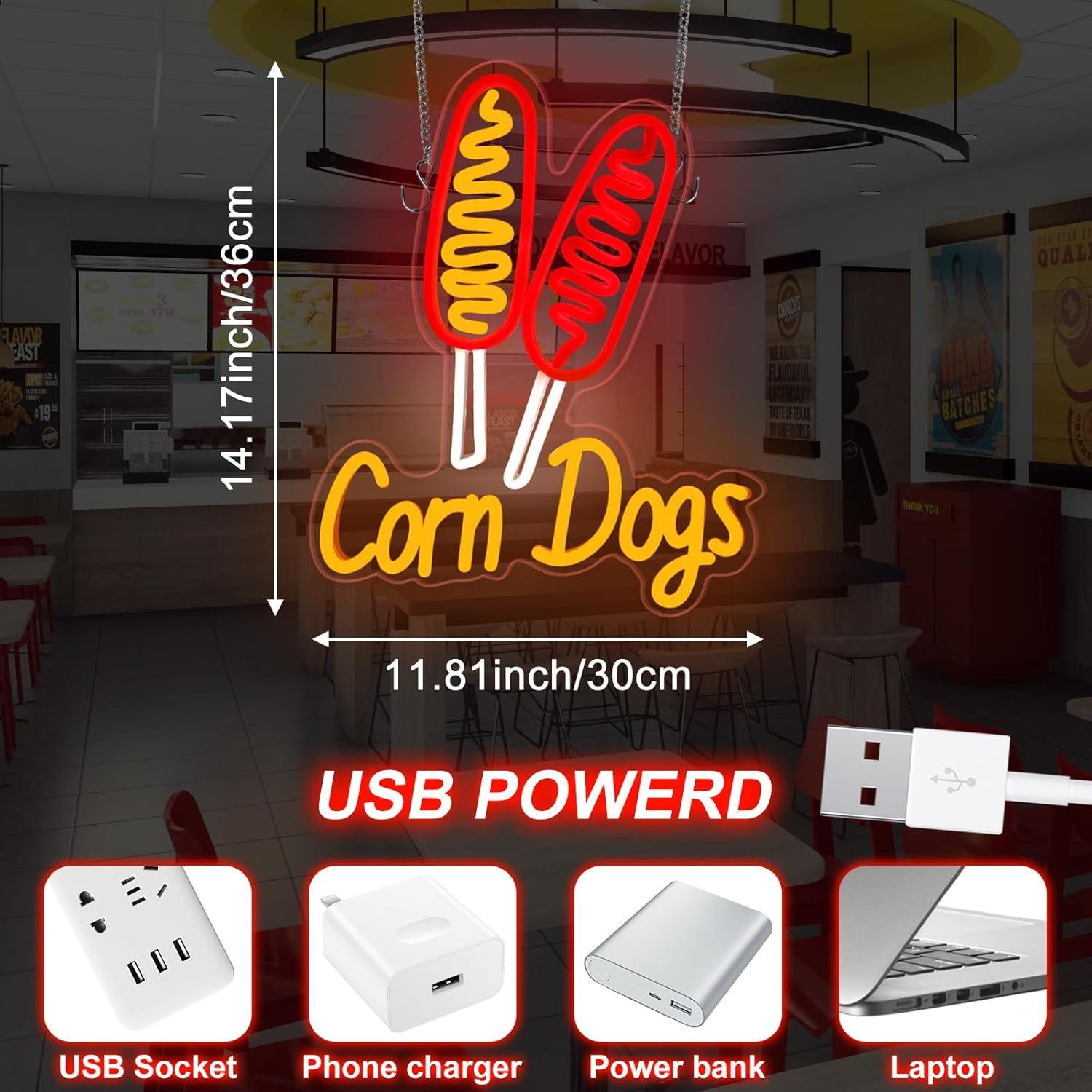 Corn Dog Neon Sign Snack USB D - Lighting Decor Wedding reseña y precio