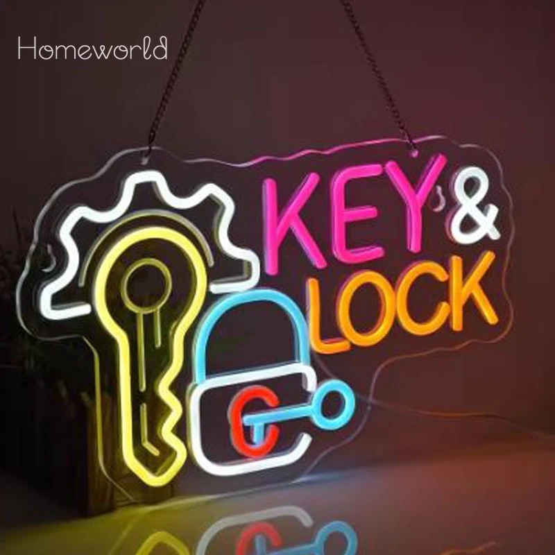 Key Lock Neon Sign Hanging Neo - Lighting Decor Rentals reseña y precio