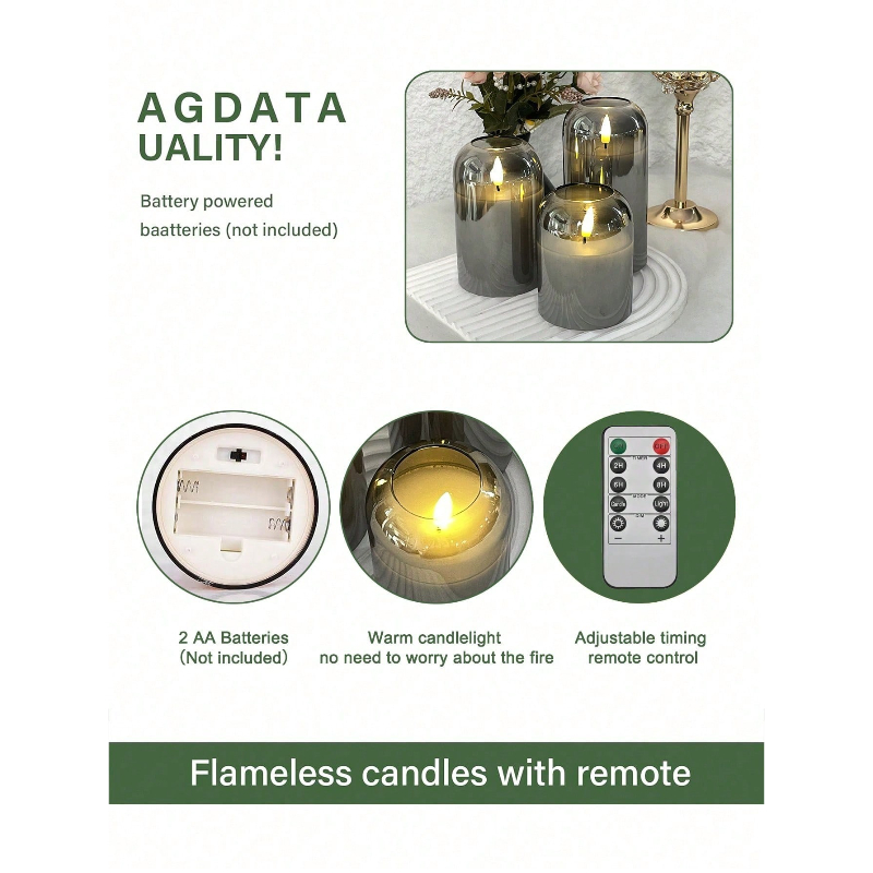 3 Pack Grey Flameless LED Cand - Home Lighting & Decor St Catharines On reseña y precio
