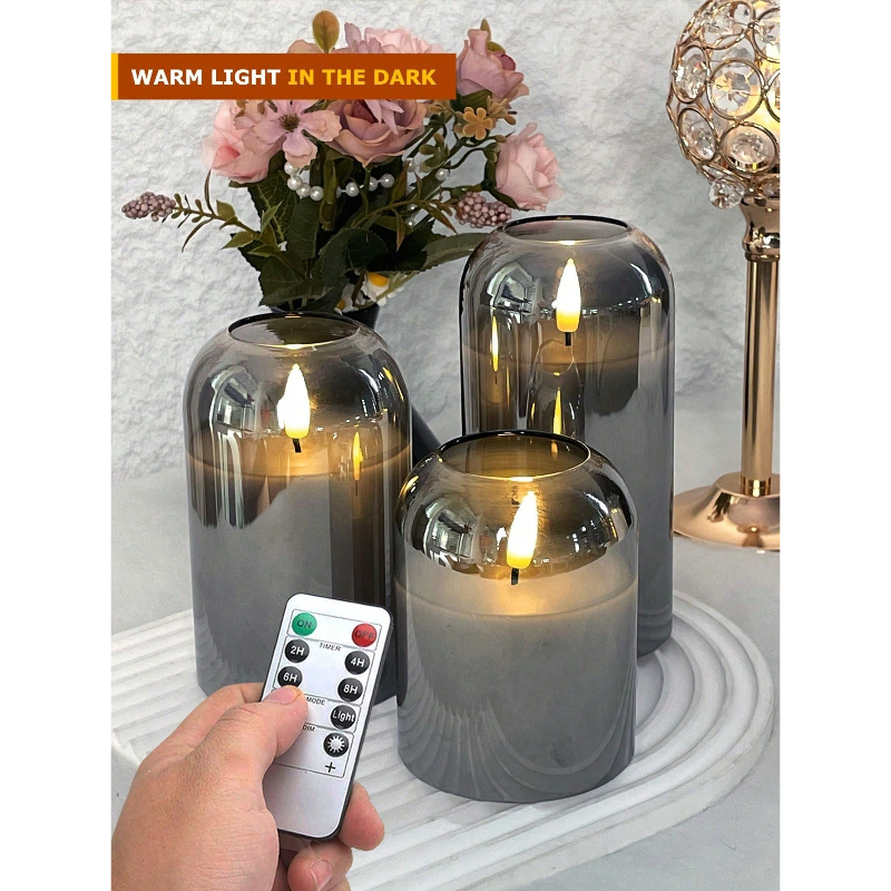3 Pack Grey Flameless LED Cand - Home Lighting & Decor St Catharines On reseña y precio